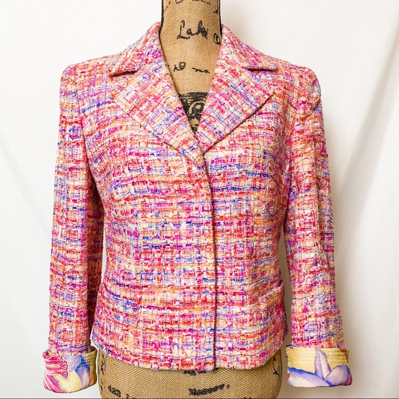 SOLD ESCADA pastel RARE pink tweed suit blazer - Picture 8 of 14